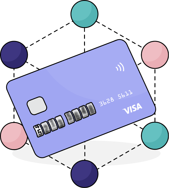 Картка Visa на якій обертаються перші вісім цифр.